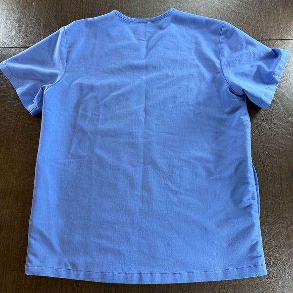 Figs Technical Collection Blue V-Neck Scrub Top with Double Pocket Sz S - Picture 5 of 5